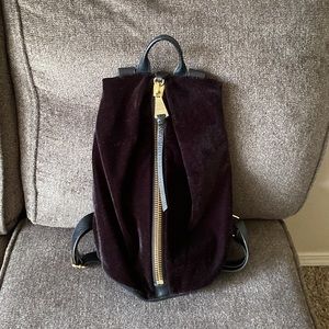Aimee Kestenberg Tamitha Black Leather/Velvet Backpack